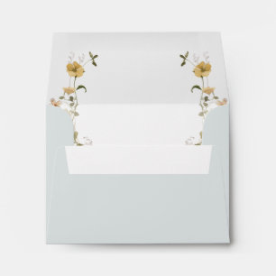 Spring Wildflower   Light Blue Self Addressed RSVP Envelope