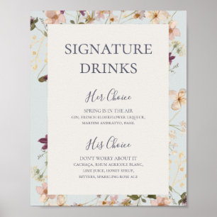 Spring Wildflower   Light Blue Signature Drinks Poster