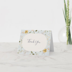 Spring Wildflower   Light Blue Thank You Card
