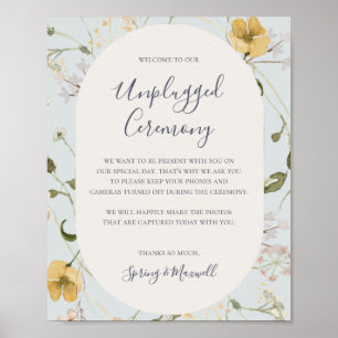 Spring Wildflower Light blue Unplugged Ceremony Poster