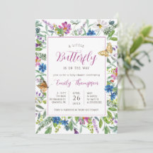 Spring Wildflower Little Butterfly Baby Shower