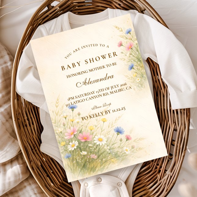 Spring Wildflower Meadow Baby Shower Invitation (Creator Uploaded)