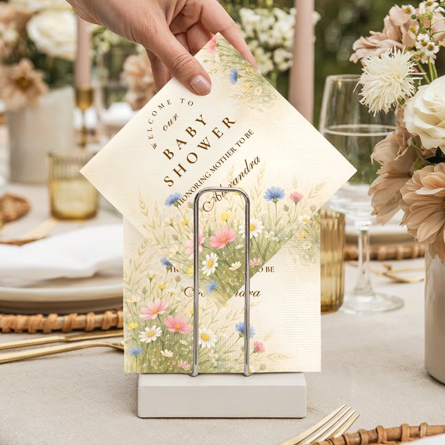 Spring Wildflower Meadow Baby Shower Napkin (Creator Uploaded)