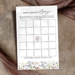 Spring Wildflower Meadow Bridal Shower Bingo