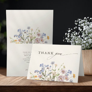 Spring Wildflower Meadow Garden Bridal Shower Thank You Card