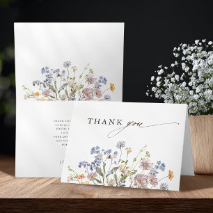 Spring Wildflower Meadow Garden Bridal Shower Thank You Card