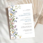 Spring Wildflower Meadow Garden Wedding   Invitation<br><div class="desc">Capture the beauty of nature on your special day with our exquisite wildflower watercolor wedding invitations. Elegant, unique, and blooming with love. Use the text fields to personalise the card with your own wording and details. If you want to change the font style, colour or text placement, simply click the...</div>