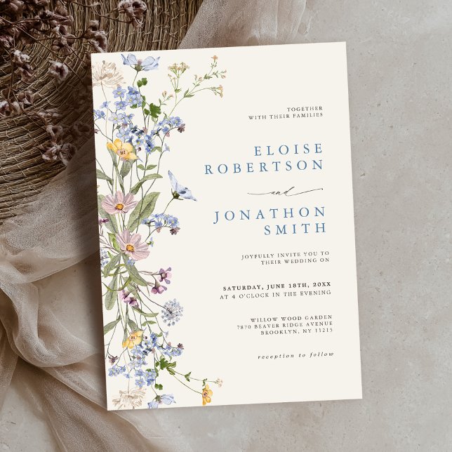 Spring Wildflower Meadow Garden Wedding   Invitation (Spring Wildflower Meadow Garden Wedding Invitation)