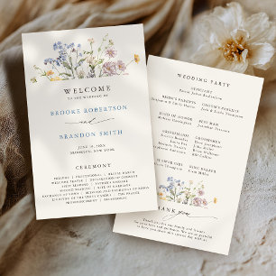 Spring Wildflower Meadow Garden Wedding Program