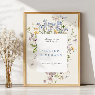 Spring Wildflower Meadow Garden Wedding Welcome Poster