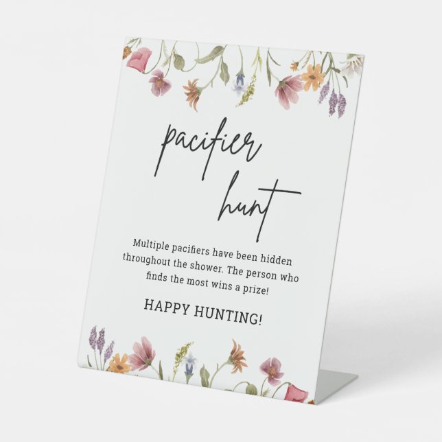 Spring Wildflower Pacifier Hunt Game Sign (Front)