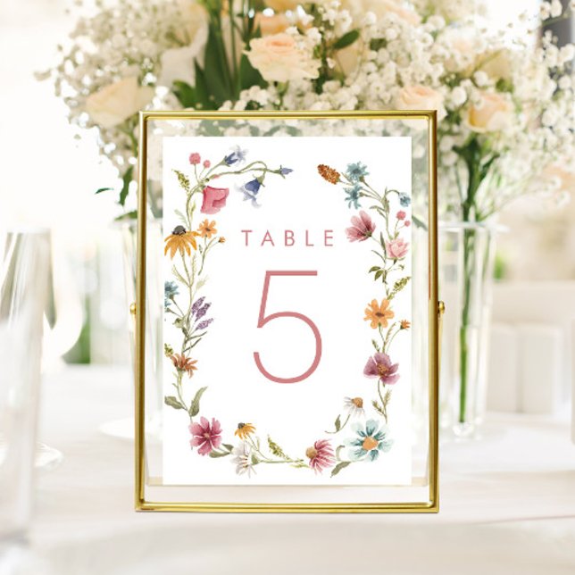 Spring Wildflower Party Floral Table Numbers (Creator Uploaded)