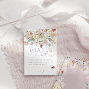 Spring Wildflower Purple Girl Baby Shower diaper Enclosure Card