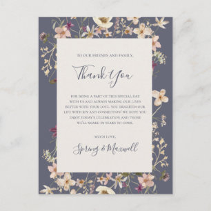 Spring Wildflower Purple thank You Reception Card