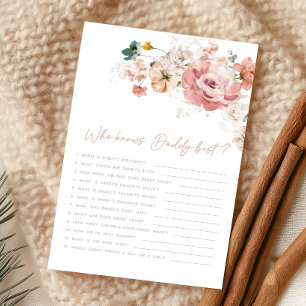 Spring Wildflower Shower Who Knows Daddy Game