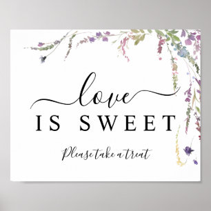 Spring Wildflower Wedding Love is Sweet Sign