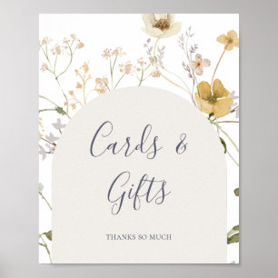 Spring Wildflower White Cards and Gifts Sign