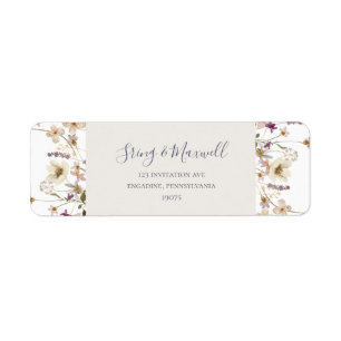 Spring Wildflower White Return Address Label