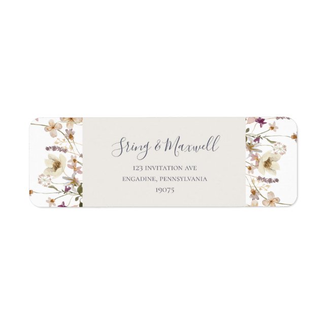 Spring Wildflower | White Return Address Label (Front)