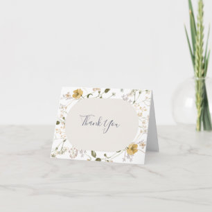Spring Wildflower   White Thank You Card