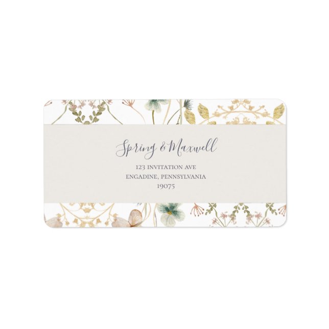 Spring Wildflower | White Wedding RSVP Address Label (Front)