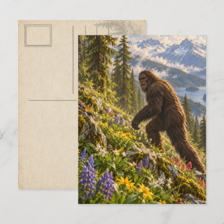 Spring Wildflowers Bigfoot Postcard