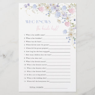 Spring Wildflowers Bridal Shower Who Knows Bride