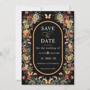 Spring Wildflowers Butterflies Photo Save the Date