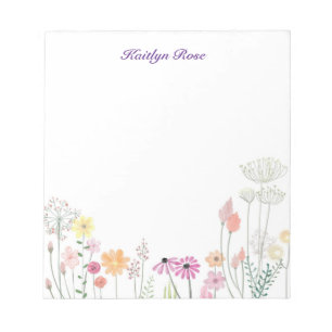 Spring Wildflowers   Custom Floral Notepad