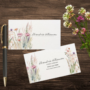 Spring Wildflowers Double Sided  Business Card