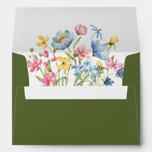 Spring Wildflowers Insert Green Envelope