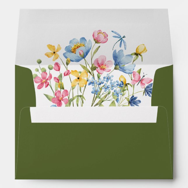 Spring Wildflowers Insert Green Envelope (Back (Bottom))