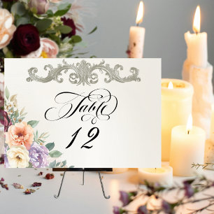Spring Wildflowers - Ivory Table Number