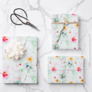 Spring Wildflowers Meadow Flower Garden Elegant Wrapping Paper Sheet