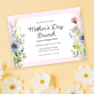 Spring Wildflowers Mother's Day Brunch Invitation