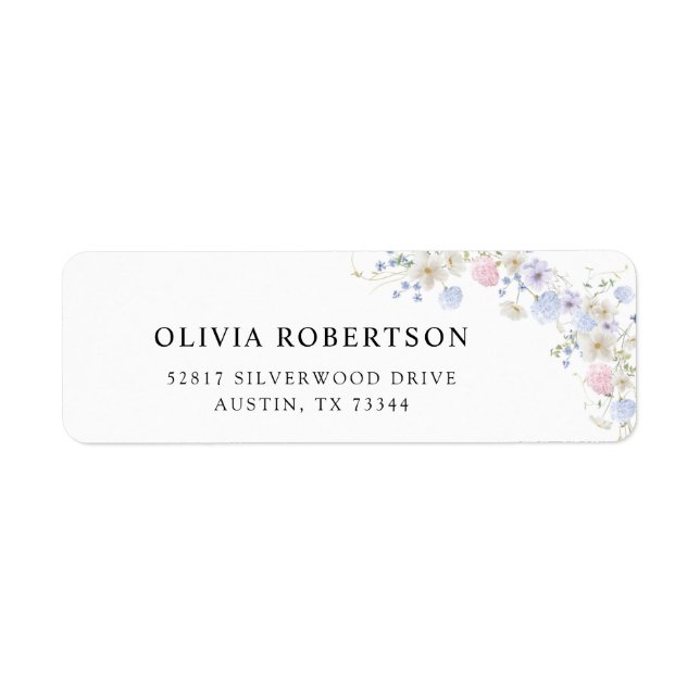 Spring Wildflowers Purple Pink Wedding (Front)