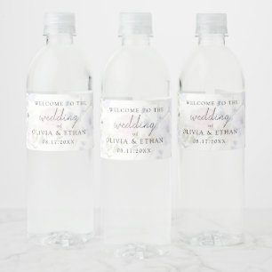 Spring Wildflowers Purple Pink Wedding Water Bottle Label