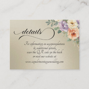 Spring Wildflowers, QR Code - Wheat Enclosure Card