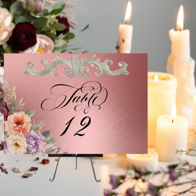 Spring Wildflowers - Rose Gold Table Number (Creator Uploaded)