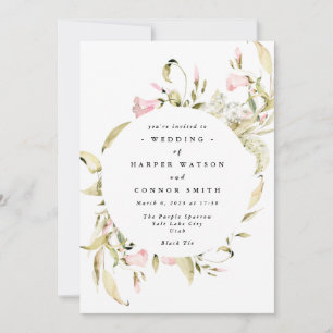 Spring Wildflowers Watercolor Wedding Invitation