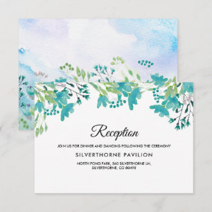 Spring Wildflowers Wedding Reception Cards