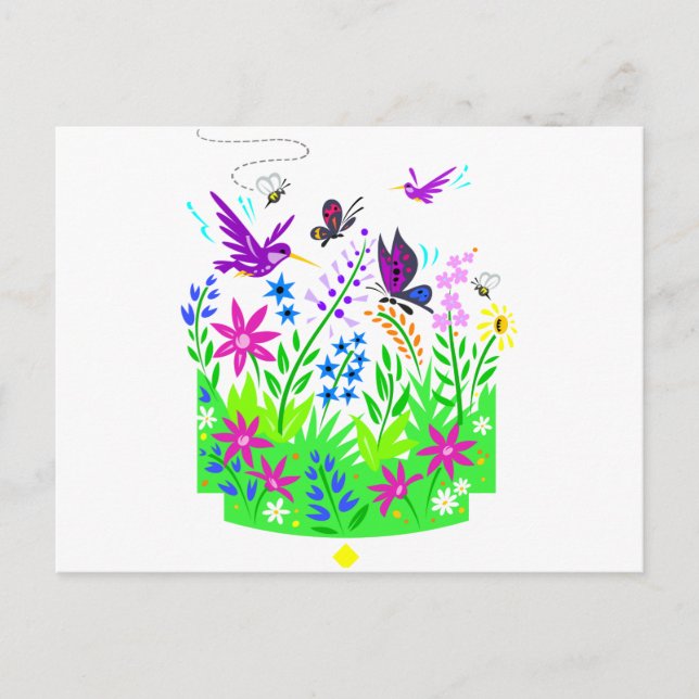 Spring Wildlife Scene Postcard (Front)