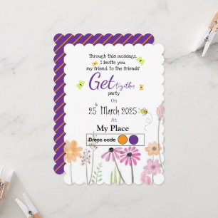 Spring with purple  invitation