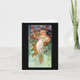 Spring Woman Personified 1896 Alphonse Mucha Stick Card