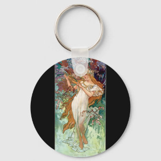 Spring Woman Personified 1896 Alphonse Mucha Stick Key Ring