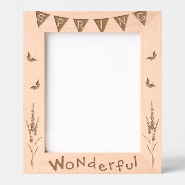 Spring Wonderful Flower & Butterfly Laser Picture Etched Frames (Front)