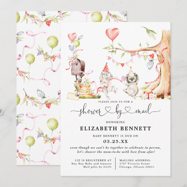 Spring Woodland Animals Baby Shower by Mail (Front/Back)