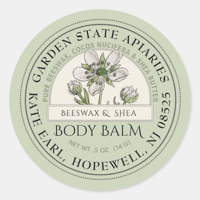 Spring Woods Wildflower Body Balm Label  (Front)
