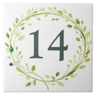 Spring Wreath Custom House Number Plate Sign Tile