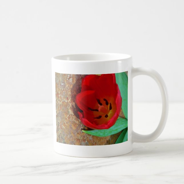 Spring yellow and Red Tulip Coffee Mug (Right)